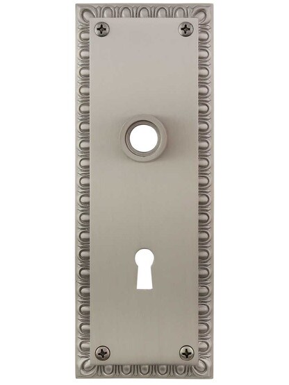 Ovolo Forged-Brass Back Plate with Keyhole in Satin Nickel.